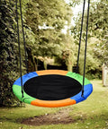 40 Inch Saucer Tree Swing With Large Rope Swing Seat And Platform For Kids And Friends Outdoor Backyard Swing Set Includes Bonus Carabiner