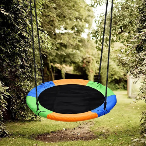 40 Inch Saucer Tree Swing With Large Rope Swing Seat And Platform For Kids And Friends Outdoor Backyard Swing Set Includes Bonus Carabiner