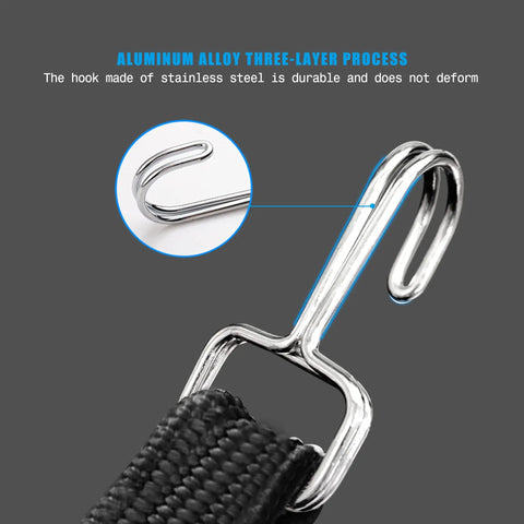 Black Adjustable Bungee Cords With Hooks Set 80 Inch Heavy Duty Elastic Straps With Metal Buckle Length Adjustment For Moving Cargo Luggage Tie Downs 4 Pack