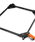 Mobile Base For Saws And Tools, Heavy Duty 500 Pound Capacity with swivel wheels, adjustable for 11.8 inch square bases, black frame