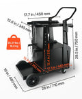 Heavy Duty 2 Tier Welder Cart With Anti Theft Lockable Cabinet, 360 Degree Swivel Wheels, Tank Storage And Safety Chains For TIG ARC Plasma Cutter, Portable Welding Cart For Home Shop, 265 Lbs Static Weight Capacity