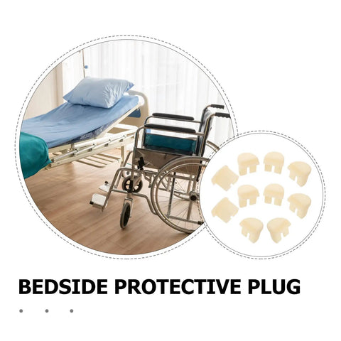 Hospital room with wheelchair and 10 Piece Bedside Rail End Caps For Hospital Beds Decorative Safety Covers Cushion End Protectors