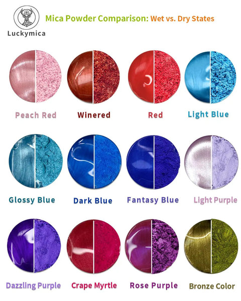 High Grade Solid Pearlescent Mica Powder Set Delivering Twenty Four Dope Shimmering Pigments For Epoxy Resin Soap Making Bath Bombs And Craft DIY Projects Straight Up