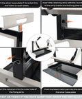 Installation process of Beefy Motorcycle Engine Stand For Vertical Single Cylinder 2 Stroke And 4 Stroke Engines Eight Angle Adjustable Mount Compatible With Honda Yamaha Kawasaki Suzuki ATV Dirt Bike, showing step-by-step assembly for mounting.