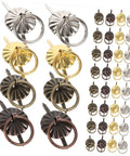 80 Piece Retro Mini Cabinet Pull Handles Rings With Drop Bail Knobs in four finishes, displayed for small furniture use