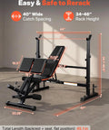 All In One Olympic Weight Bench With Roman Chair Preacher Curl And Leg Extension Foldable 1870 Pound Capacity Wide Bench Press Rack