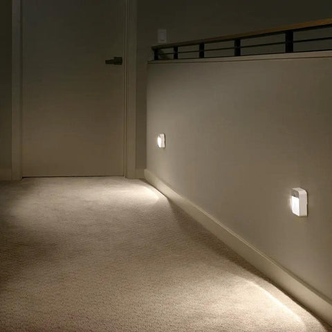 Battery Powered Motion Sensing LED Night Light Stick Anywhere White Six Pack Auto On Up To 15 Feet With 120 Degree Sensing Range