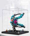 Clear Acrylic Display Case For Airship Model 76255 Dope Countertop Display Box Gift Dust Proof Organizer 2mm Thick Panels Easy Snap Assembly No Glue Required showcasing a colorful airship model with figures inside.