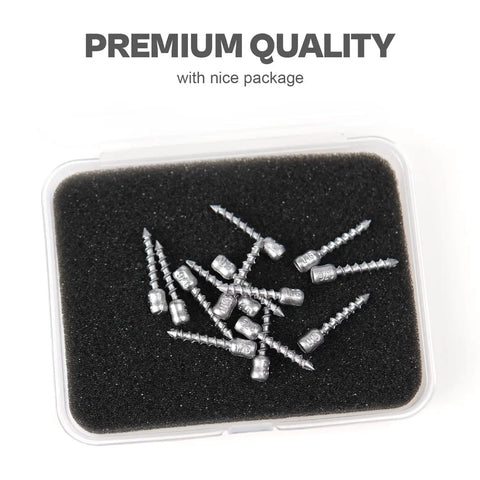 Hard Alloy Screw Nail Weights Set For Bass Fishing Die Cast Sinker Assortment in packaging with six sizes visible