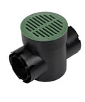 Green 6 inch round drain cover grate for small lawns and patios debris blocking connects to catch basin drains and fittings