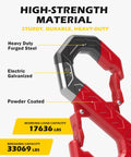 Fast Connect Easy Release Tow Hook And Winch Shackle, 33,000 Lbs Heavy Duty G80 Forged Steel S Shaped Recovery Hook For Trucks, SUVs, ATVs, Trailers, Red, Beefed Up Off Road Tow Accessory showing 17636 lb load