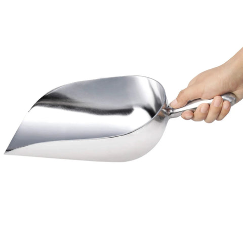 One Piece Cast Aluminum Round Bottom Bar Scoop 85 Ounce Utility Ice Flour Sugar Candy Heavy Duty Workhorse Durable Commercial Grade
