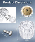 Four Pack Crystal Clear Acrylic Shower Knob Replacement Handles For Delta Delex Peerless Bath And Bathtub Faucets With D Stem Valves Easy Install Repair Kit Includes Mounting Screws For Hot Cold Water Fixups, clear handle 1.77in