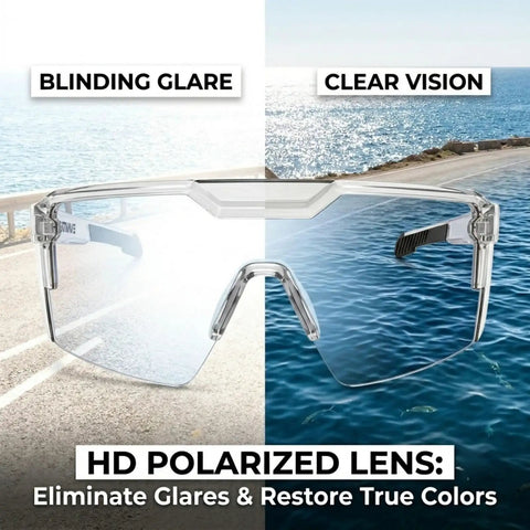Heavy Duty Photochromic Safety Glasses Featuring Uv400 Polarized Auto Darkening Lenses And Impact Resistant Frames for glare reduction.