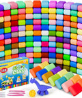 Air Dry Clay Kit For Kids With 158 Colors And Sculpting Tools, DIY Modeling Clay Set product display with clay blocks