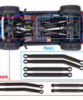 Beefed Up Aluminum Suspension And Steering Links Set For 1/30 RC Crawlers SCX30 Upgrade Kit with front and rear link layout
