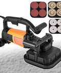 Beast 3800W Concrete Floor Grinder With Six Speed Planetary Polisher, shown with various sanding and grinding attachments.