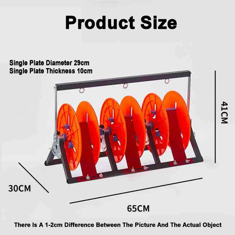 Heavy Duty Wheeled Spool Holder And Wire Cable Dispenser With A 3 Volume Organizer product size dimensions shown