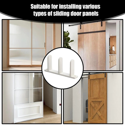 Sliding Closet Door Floor Guide Set White Bottom Track Guides For Stable Door Sliders With Floor Mount Or Adhesive Pad Installations