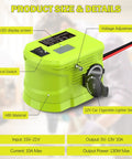 Step Down Voltage Adapter For 18V Tool Battery To 5V-13V Adjustable Regulator with control switch and cigarette lighter socket