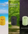Night Glow Alien Brake Lever Cover 2 Pack Silicone Protector Sleeve, duck, cat, and glow-in-the-dark designs shown