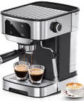 Effortless Home Barista Kit Compact Espresso Machine With 20 Bar Pump And Quick Milk Frother Led Touch Control Coffee Maker brewing espresso shots