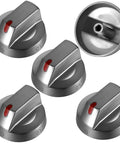 Heavy Duty Stainless Steel Stove Knobs 5 Pack Replacement For Range And Oven Top Burners Durable Metal Control Dial Knobs