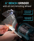 6" Bench Grinder and Belt Sander Combo with a Tough Induction Motor for knife sharpening and woodworking.