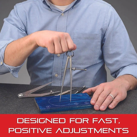 Person using Yankee Spring Type Outside Calipers With Flat Legs And Solid Nut For Pro Grade Precision Measurements Hardened Fulcrum