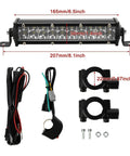 7/8 Inch Dirt Bike Light Bar Headlight For CRF110 CRF250F KLX110 TTR110 TTR110E RM85 YZF450 12V 24V Universal LED Bar Fits Most 22mm Handlebars For Night Riding And Trail Adventures parts laid out