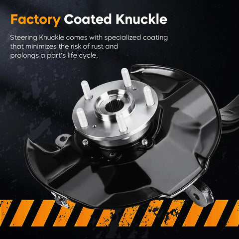 Coated Honda Accord Front Right Steering Knuckle and Wheel Bearing Hub Assembly for Acura TSX Passenger Side