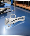 Adjustable Steel Vice Grip Plier For Automotive Sheet Metal Repair Pro Grade Heavy Duty Welding Clamp on workshop table