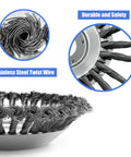 Close-up of 10 Inch Steel Wire Weed Wheel Brush Trimmer Head For Weed Eater And Weed Wacker Rotary Brush Cutter Head