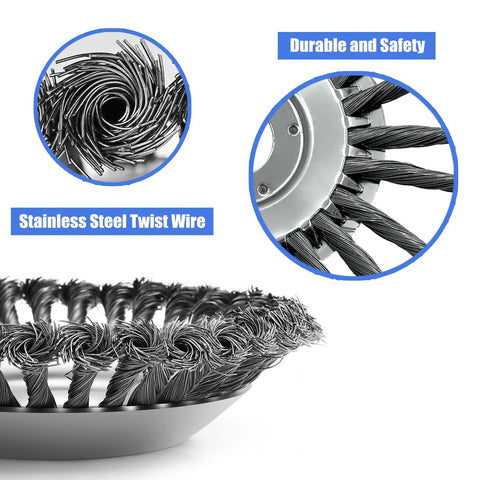 Close-up of 10 Inch Steel Wire Weed Wheel Brush Trimmer Head For Weed Eater And Weed Wacker Rotary Brush Cutter Head