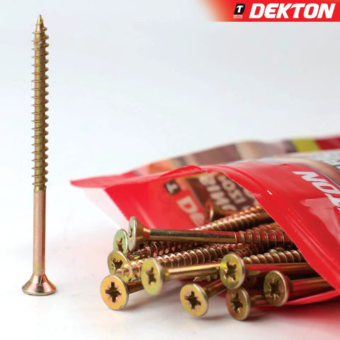 35-Piece 5.0x70mm Single Thread Pozi Countersunk Wood Screws Yellow Zinc Plated For DIY Woodworking And Construction Projects