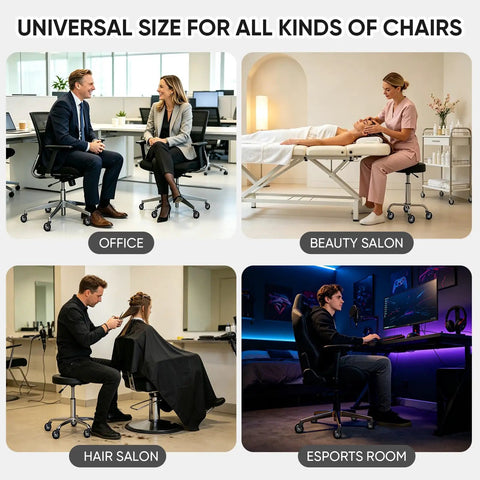 Top Shelf Replacement Office Chair Wheels Universal 3 Inch Heavy Duty Caster Tires in office, beauty salon, hair salon, esports room.