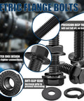 Must Have 400 Piece Metric Flange Bolt Kit With Nuts And Washers 10.9 Grade Black Zinc Bolts M6x1.0 M8x1.25 M10x1.5 From 12mm To 45mm For Automotive