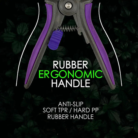 Nonstick Resin-Resist Micro-Tip Garden Snips 6 Inch Fluorine-Coated Scissors with ergonomic rubber handle on plant background