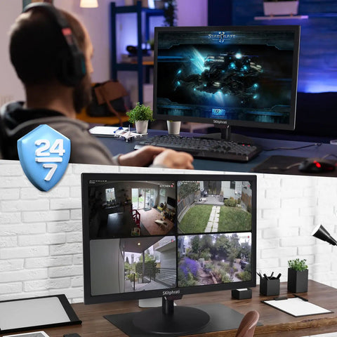19 Inch HD 1440x900 LED Computer Monitor With Built In Speakers, 60Hz 5ms Response, HDMI VGA AV BNC USB, VESA Mount in home setup