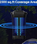 Outdoor Indoor Mosquito Killer Zapper With Smart Light Sensor, 4300V 18W Electric Insect Killer for 2300 sq ft coverage