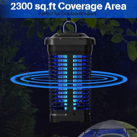 Outdoor Indoor Mosquito Killer Zapper With Smart Light Sensor, 4300V 18W Electric Insect Killer for 2300 sq ft coverage