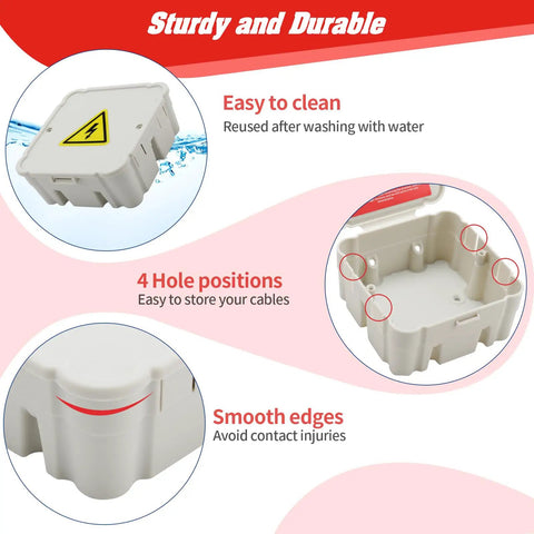 Open Splice Junction Box Single for Quick Fixes, Repair Open Splices in Seconds, 5 Second Installation Splice Box for Electrical Wiring, Durable Wire Junction Box for Home, Outdoor, and Industrial Projects, waterproof plastic 4-hole box