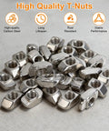 Heavy Duty M8 T Nut Screw Kit For 4040 4080 Aluminum Extrusion 60 Piece Set With 30 T Nuts And 30 Black Hex Socket Screws