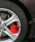 Six Piece Car Wheel Polishing Kit With Foam Cones And Balls One Quarter Inch Hex Extension Holder in action on car rim