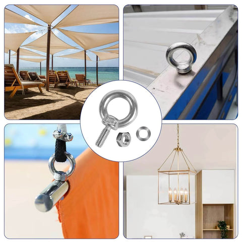 10 Pack M6 Eye Bolts With Nuts Stainless Steel 304 Beefy Heavy Duty Eyebolts For Lifting Rigging And Hanging Projects in use