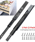 Full Extension Drawer Slides Side Mount 10 To 24 Inch Ball Bearing Metal Black Rails Track Guide Glides Drawer Runners displayed.