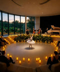 Ballet performance surrounded by Battery Operated Tea Lights Flameless LED Votive Candles Pack Of 200 With Warm Yellow Glow