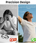 Split image showing a man frustrated with loose glasses and then happy after using 1 Piece Screwdriver And 10 Piece Screw Set For Ray Ban Meta Wayfarer Skyler Headliner Gen 2 And Oakley Meta HSTN Smart Glasses Temple Screws Replacement Kit Quick Fix For Loose Temples.