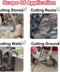 Heavy Duty Brushless Electric Concrete Saw And Wall Chaser Wet Saw 9500W cutting stones, rocks, walls, and ground.