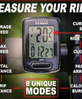 Velo Wireless Bike Computer With Real Time Speed And Pace Arrow, Max And Average Speeds, Total And Trip Distances, Sleek Black